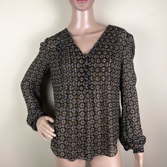 NEW VERONICA BEARD PRINTED LONG SLEEVE TOP - Picture 2 of 8